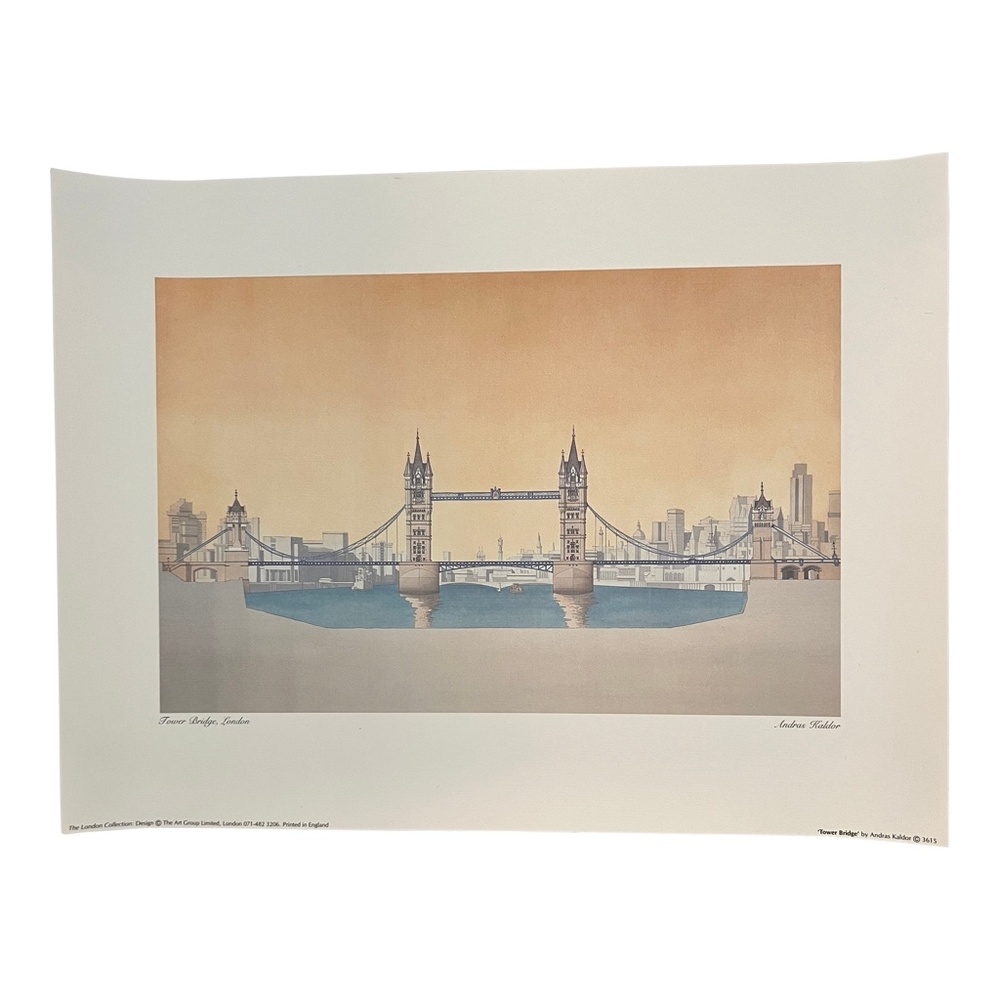 Vintage 90s "Tower Bridge London" architecture Poster/ NWOT